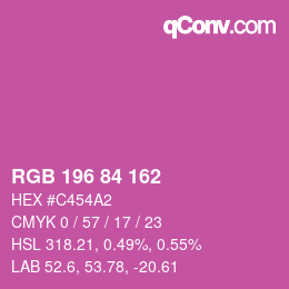 Color code: RGB 196 84 162 | qconv.com