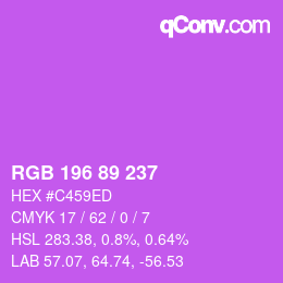Código de color: RGB 196 89 237 | qconv.com