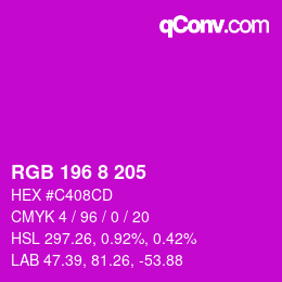 Color code: RGB 196 8 205 | qconv.com