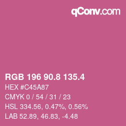 カラーコード: RGB 196 90.8 135.4 | qconv.com