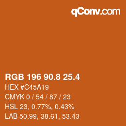 カラーコード: RGB 196 90.8 25.4 | qconv.com