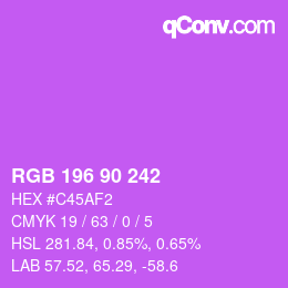 Color code: RGB 196 90 242 | qconv.com