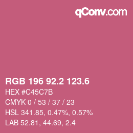 カラーコード: RGB 196 92.2 123.6 | qconv.com