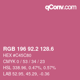カラーコード: RGB 196 92.2 128.6 | qconv.com