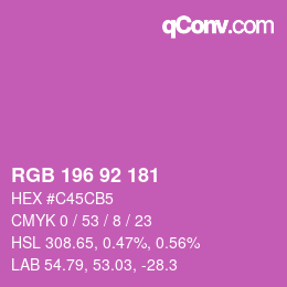 カラーコード: RGB 196 92 181 | qconv.com