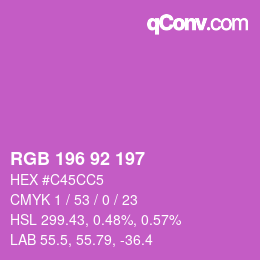 カラーコード: RGB 196 92 197 | qconv.com