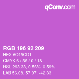 颜色代码: RGB 196 92 209 | qconv.com