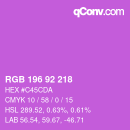 カラーコード: RGB 196 92 218 | qconv.com