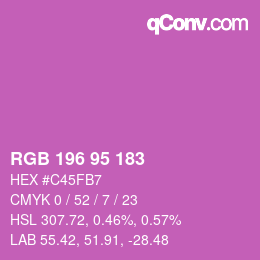 颜色代码: RGB 196 95 183 | qconv.com