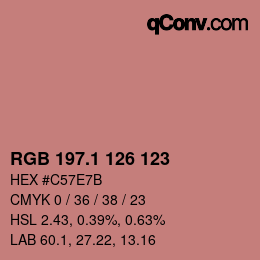 カラーコード: RGB 197.1 126 123 | qconv.com