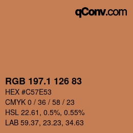 カラーコード: RGB 197.1 126 83 | qconv.com