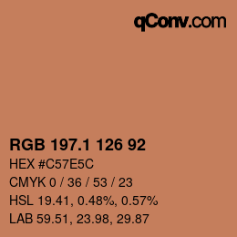 カラーコード: RGB 197.1 126 92 | qconv.com