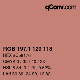 カラーコード: RGB 197.1 129 118 | qconv.com