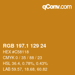 カラーコード: RGB 197.1 129 24 | qconv.com