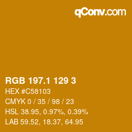 カラーコード: RGB 197.1 129 3 | qconv.com