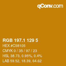 カラーコード: RGB 197.1 129 5 | qconv.com