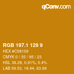 カラーコード: RGB 197.1 129 9 | qconv.com