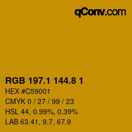 カラーコード: RGB 197.1 144.8 1 | qconv.com