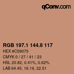 Color code: RGB 197.1 144.8 117 | qconv.com