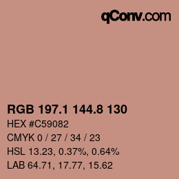 Color code: RGB 197.1 144.8 130 | qconv.com