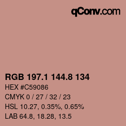 Color code: RGB 197.1 144.8 134 | qconv.com