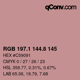 カラーコード: RGB 197.1 144.8 145 | qconv.com
