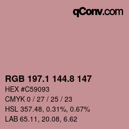 Color code: RGB 197.1 144.8 147 | qconv.com
