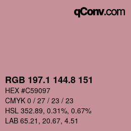 Color code: RGB 197.1 144.8 151 | qconv.com