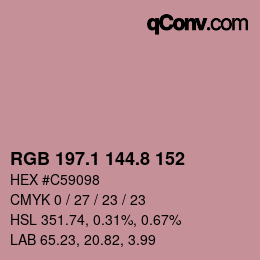 Color code: RGB 197.1 144.8 152 | qconv.com