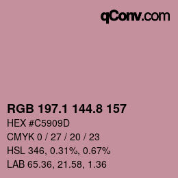 Color code: RGB 197.1 144.8 157 | qconv.com