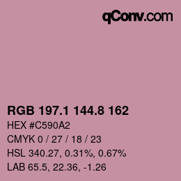 Color code: RGB 197.1 144.8 162 | qconv.com