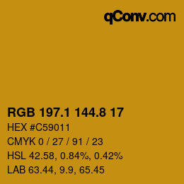 カラーコード: RGB 197.1 144.8 17 | qconv.com