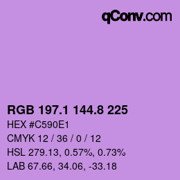 カラーコード: RGB 197.1 144.8 225 | qconv.com