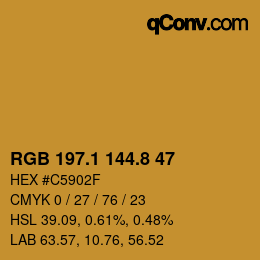 Color code: RGB 197.1 144.8 47 | qconv.com