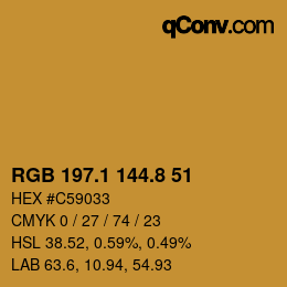 Color code: RGB 197.1 144.8 51 | qconv.com