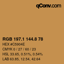 Farbcode: RGB 197.1 144.8 78 | qconv.com