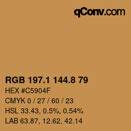 Color code: RGB 197.1 144.8 79 | qconv.com