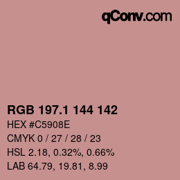 Color code: RGB 197.1 144 142 | qconv.com