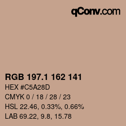 カラーコード: RGB 197.1 162 141 | qconv.com