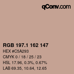 Color code: RGB 197.1 162 147 | qconv.com