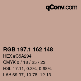 Color code: RGB 197.1 162 148 | qconv.com