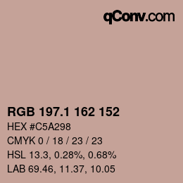 カラーコード: RGB 197.1 162 152 | qconv.com