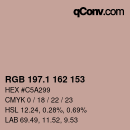 Color code: RGB 197.1 162 153 | qconv.com