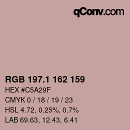 カラーコード: RGB 197.1 162 159 | qconv.com
