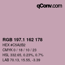 カラーコード: RGB 197.1 162 178 | qconv.com
