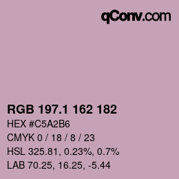 カラーコード: RGB 197.1 162 182 | qconv.com
