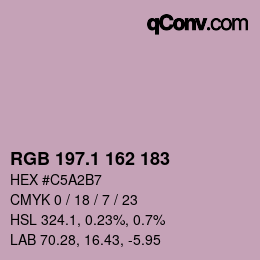 カラーコード: RGB 197.1 162 183 | qconv.com