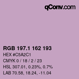 カラーコード: RGB 197.1 162 193 | qconv.com