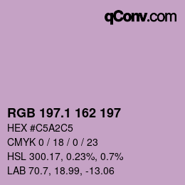 カラーコード: RGB 197.1 162 197 | qconv.com