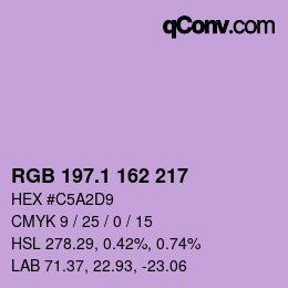 カラーコード: RGB 197.1 162 217 | qconv.com